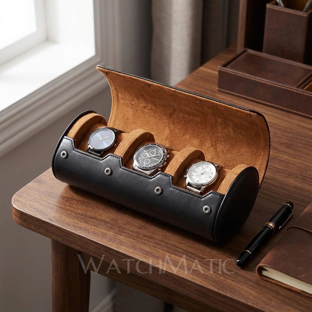 WatchMatic Nesto Triple Watch Roll Nesto3 Slot Black - WatchMatic